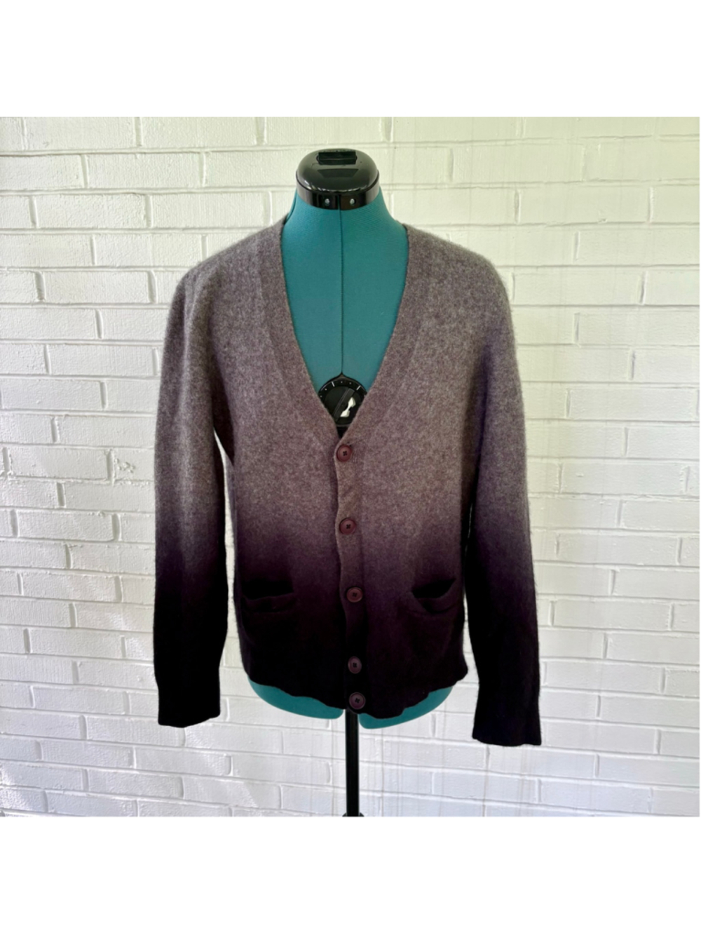 Vince gray and black 100% cashmere cardigan sweater